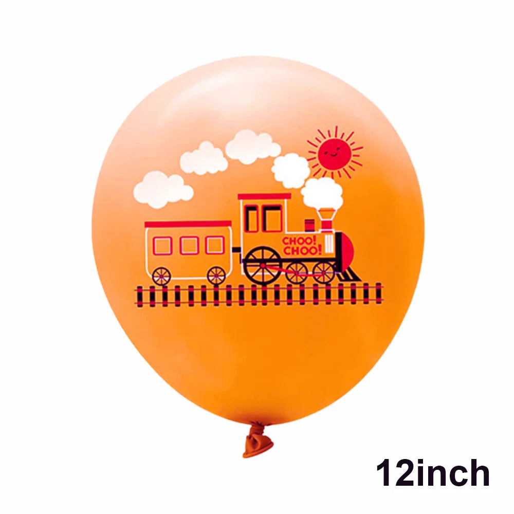 15 Stück Eisenbahnübergang Zug Luftballons Set 12 Zoll Latexballons Zug Geburtstag Verkehrszeichen Partydekorationen Zubehör – Detail 3