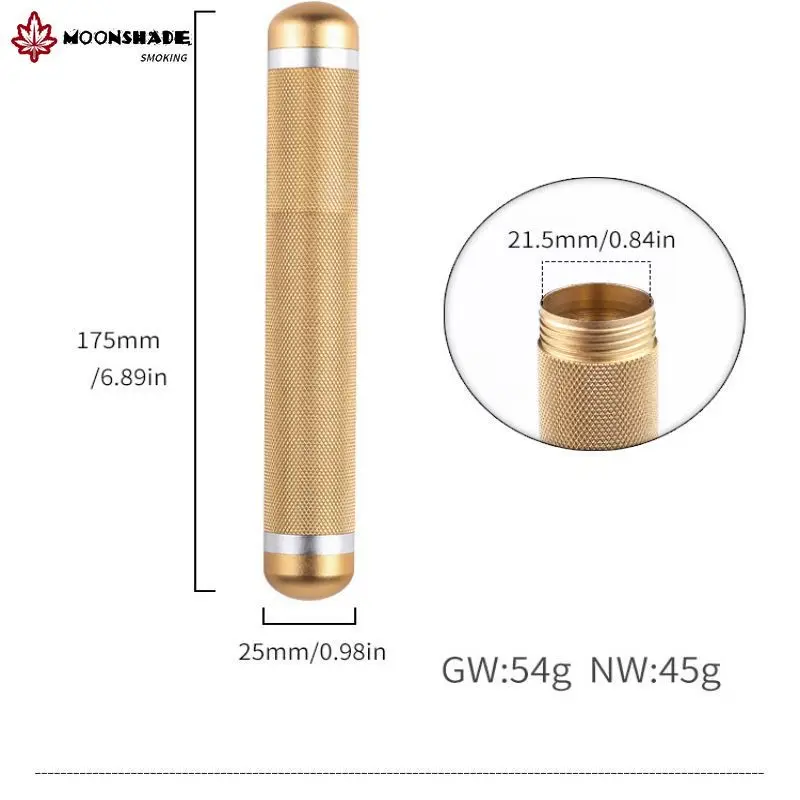 MOONSHADE New Aluminum Cigar Tube Waterproof 175mm Cigar Moisturizing Tube Cigar Accessories Smoking Supplies Accessories Gift