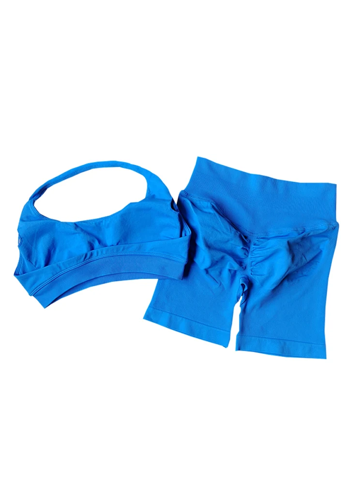 Yoga-Anzug mit hoher Taille für Damen, zum Laufen, Absorption ter Top, Fitnessstudio, zweiteiliges Set, atmungsaktives Qui Dry-Nylongewebe