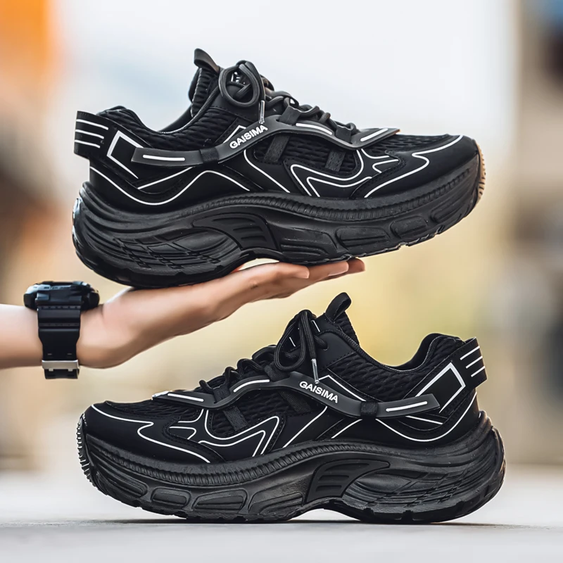 

Men's Thick Sole Dad Shoes, Unique Design Casual Sneakers, Height Increasing Leg Length, Versatile Trendy Shoes for All Seasons
