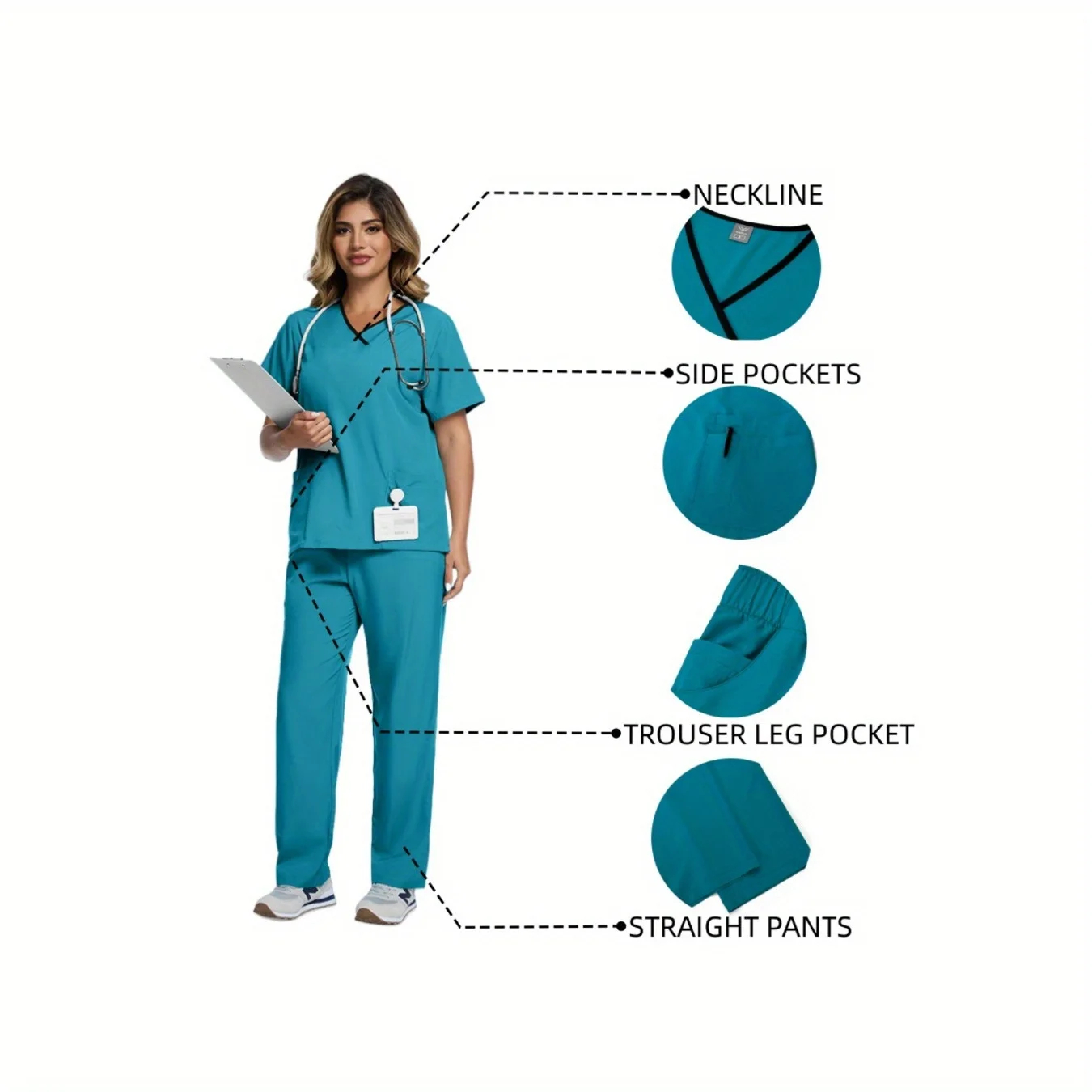 Ensemble de gommages de travail, uniforme de gommage, haut + pantalon, vêtements de travail, costumes de chirurgie, uniformes de SPA de beauté, 2 pièces