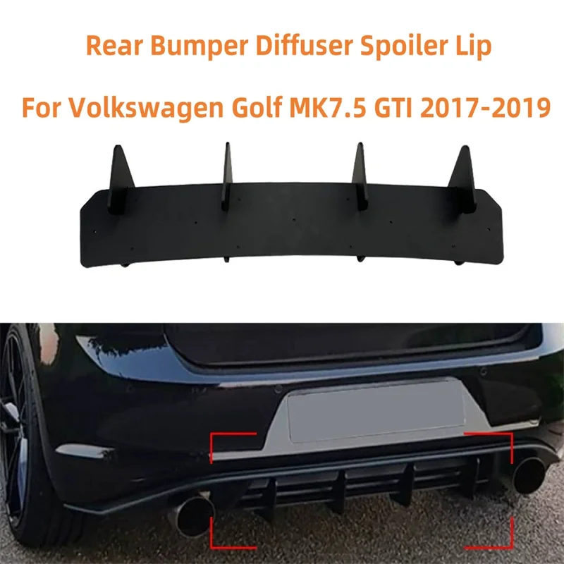 

Rear Bumper Diffuser Spoiler Lip for Volkswagen Golf MK7.5 GTI 2017-2019 Car Protective Accessories