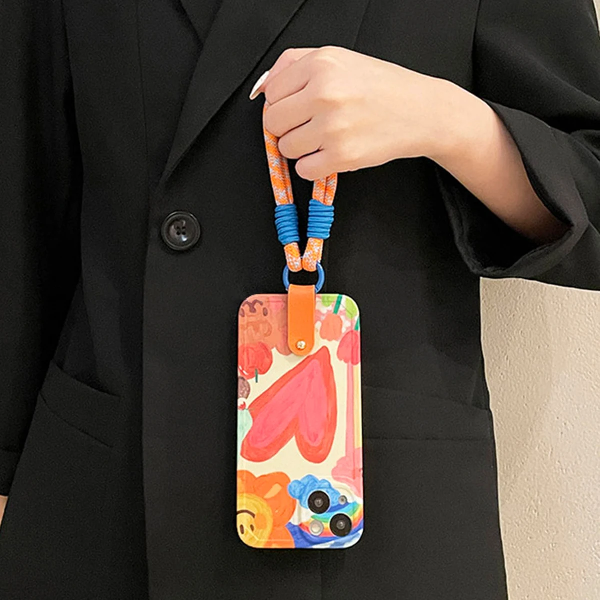 

2024, роскошный мягкий силиконовый чехол для iPhone 14 13 12 11 Pro Max, модный чехол с подвеской в виде граффити и любви, чехол с ремешком