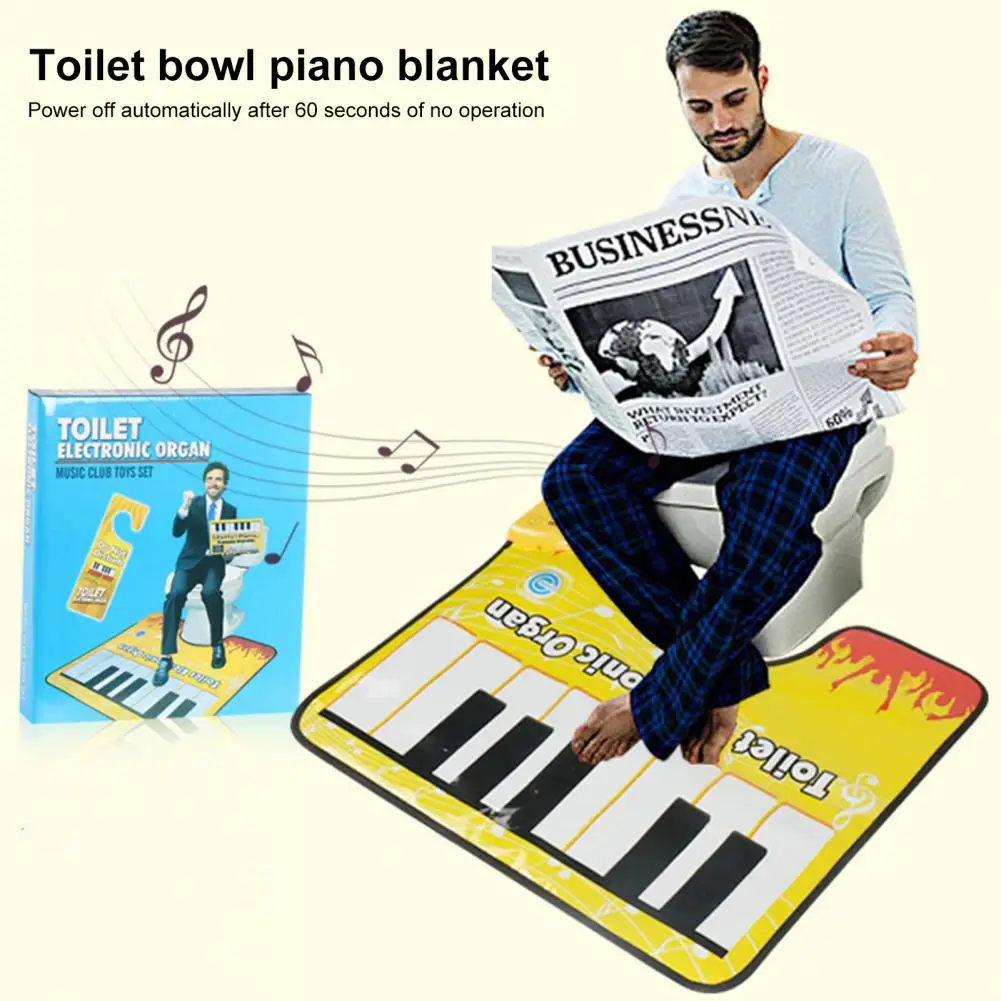 Toilet Piano Mat Novelty Potty Piano Sounding Carpet Bathroom Funny Toe Tapping Music Keyboard Toilet Floor Mat Bathroom Rug