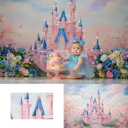 Garden Castle Backgrounds Cake Smash Kids Adult Photography Props Child Baby Decors Princess Backyard Photo Backdrops  ﻿