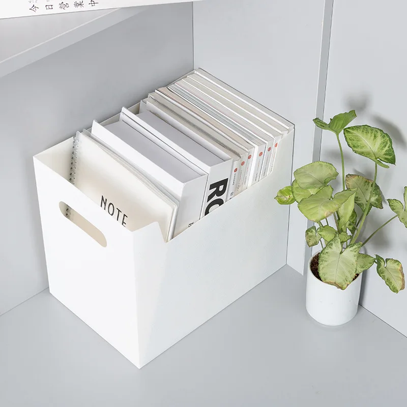 Office Document File Storage Box Plastic Folding Desktop Organizer Multi-functional Books Sundries Storage Rack Stationery