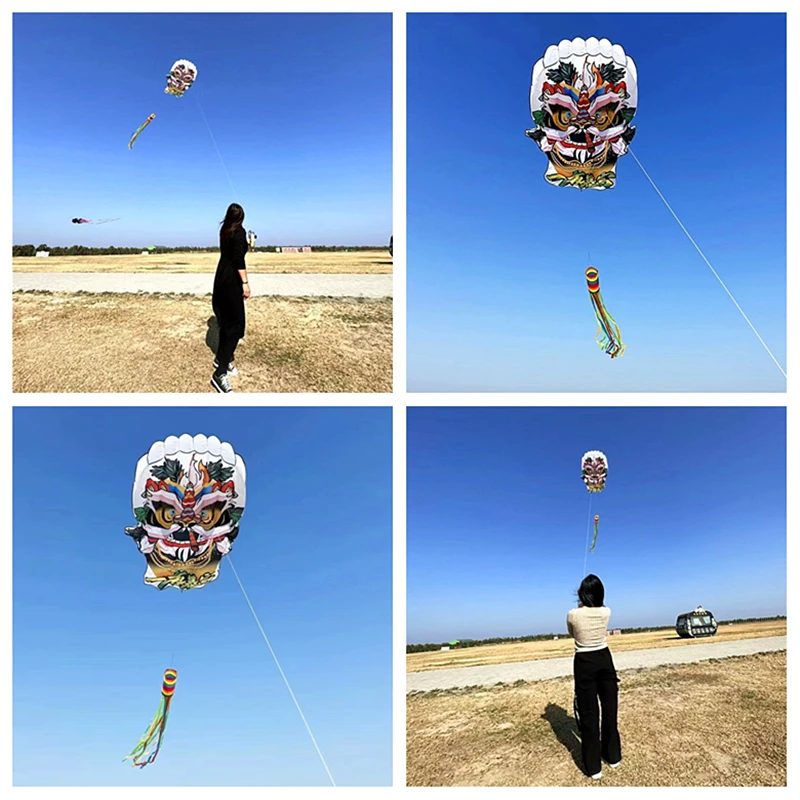 

Free Shipping lion kites Chinese traditional kites flying inflatable kites string line Toys outside soft kite papalotes to fly