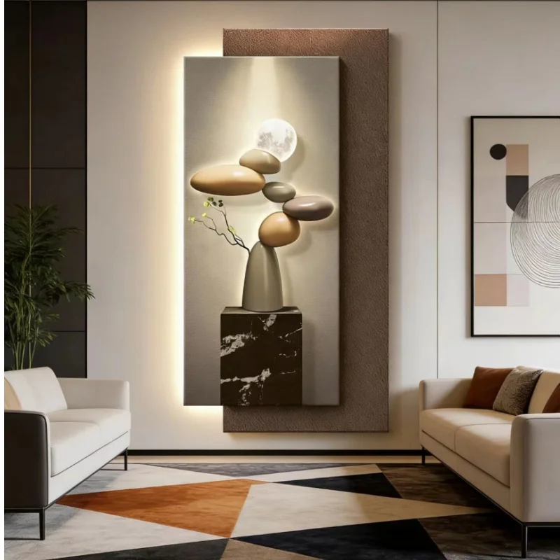 Entrance LED wall lamp - luxurious and high-end style. Wall lamp for corridor and hallway. Picture hanging with light above the