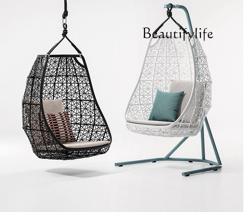 Nordic Balcony Rattan Hanging Basket Chair Household Garden Swing Cradle Chair