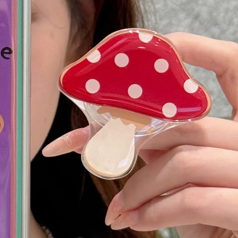 

Мультфильм милый красный гриб овощной однотонный кнопочный аксессуар для мобильных телефонов Griptok подставка кронштейн держатель Поддержка Caqa