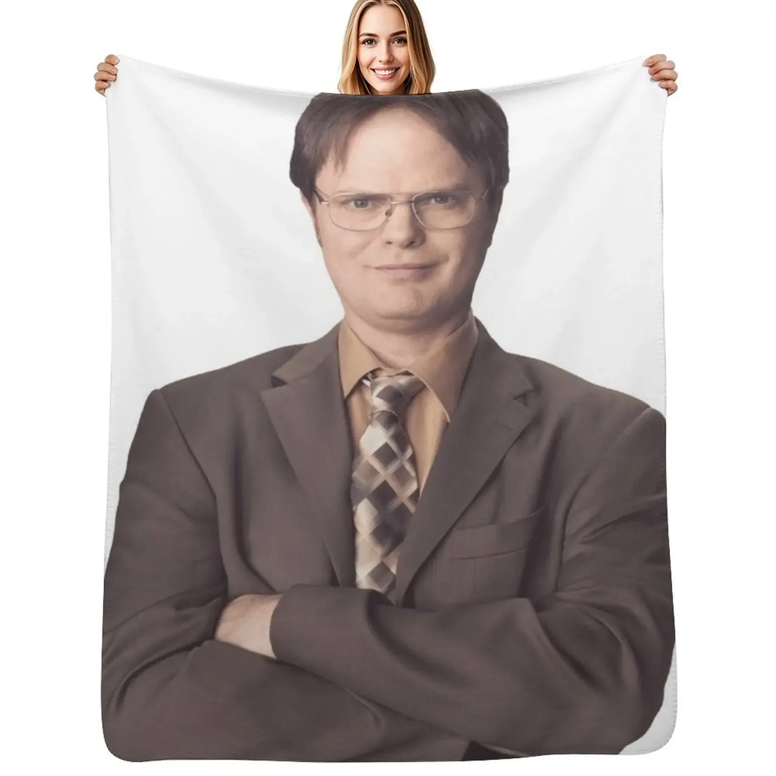 

Dwight Schrute The Office 1 Throw Blanket Flannels bed plaid Polar Blanket