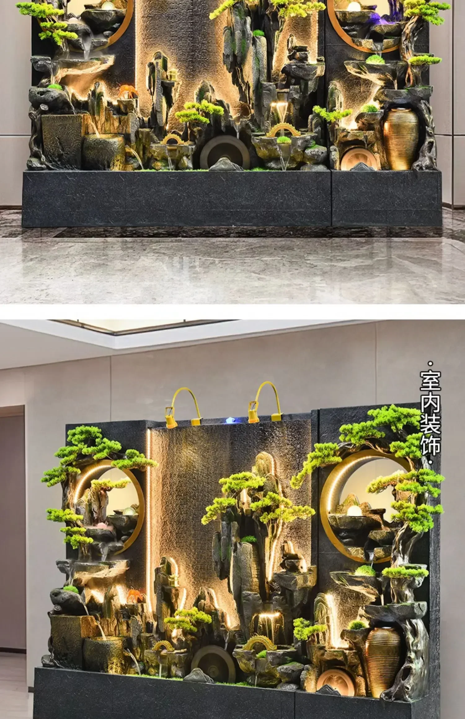 X188 Искусственное украшение для горы и фонтана, водная занавеска, настенная перегородка для отеля, клуба, открытый двор