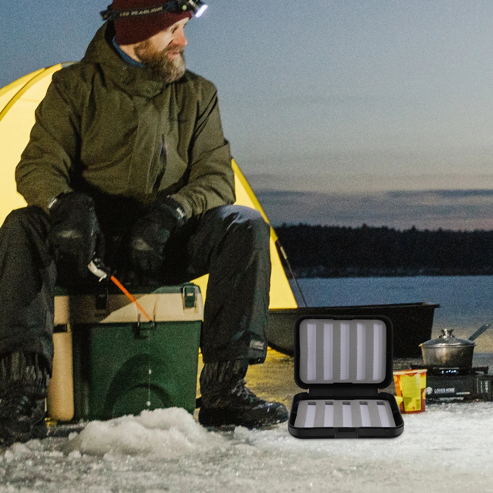 

1Pcs Waterproof Fly Box Fishing Lure Hook Storage Organizer Portable Tackle Case for Various Fishing Needs Waterproof Fly Box