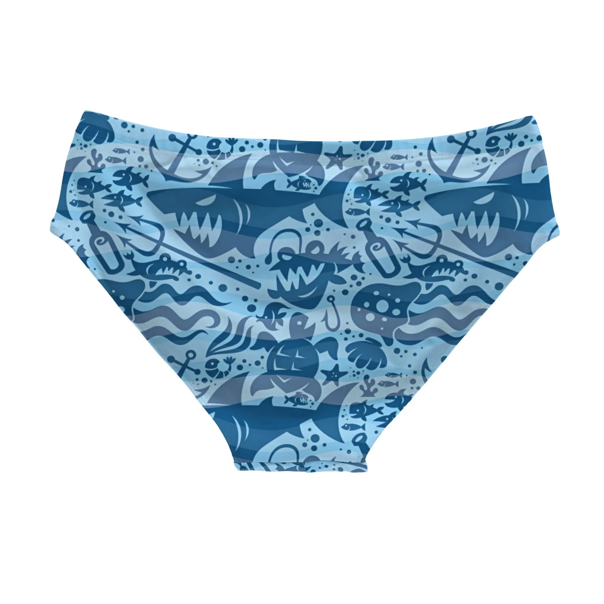 Cartoon Marine Life Swim Trunks Stretchy Soft Skin-friendly Men's Triangle Trunks Beach Carnival Swim Bathing Fashion Swimsuit