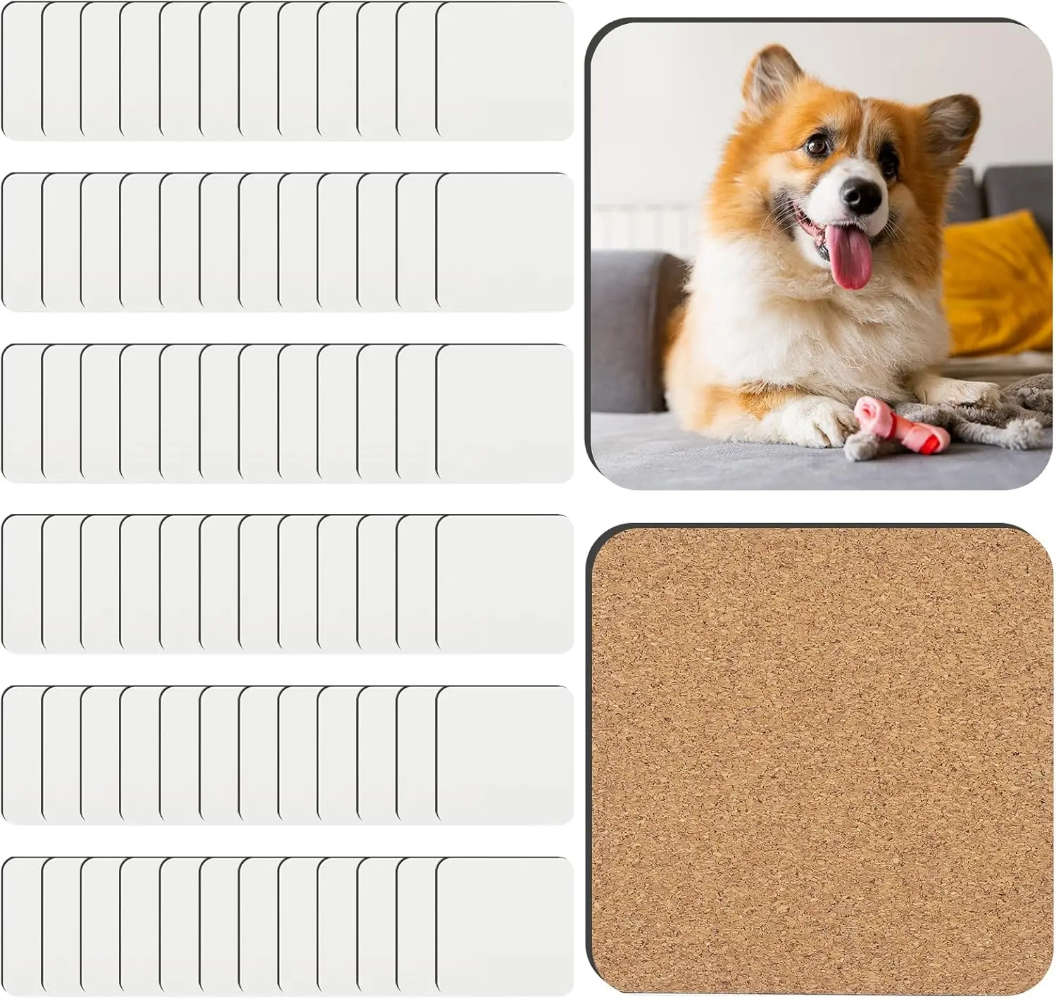 

72 заготовки для сублимационных подставок под кружки с пробковой основой, из МДФ, 3,93x3,93 дюйма, для индивидуального творчества и термопереноса