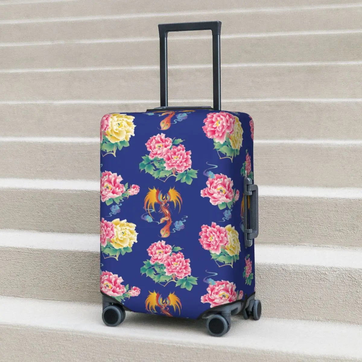 

Dongbei Big Flower Suitcase Cover Luxury Cruise Trip Vacation Practical Luggage Accesories Protector