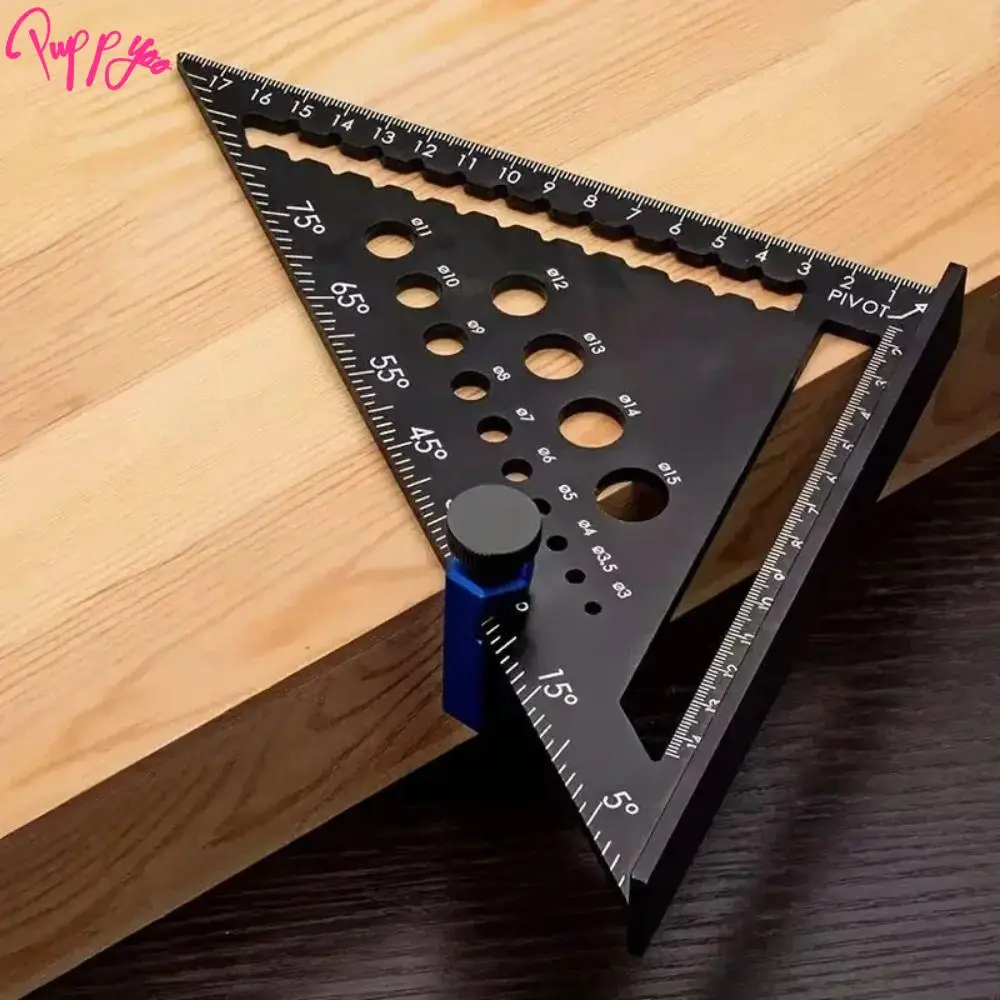 Angle Protractor Tri-Square Ruler High Precision Aluminum Alloy Framing Tools Gauge Metric and Imperial Marker Triangle Gauge