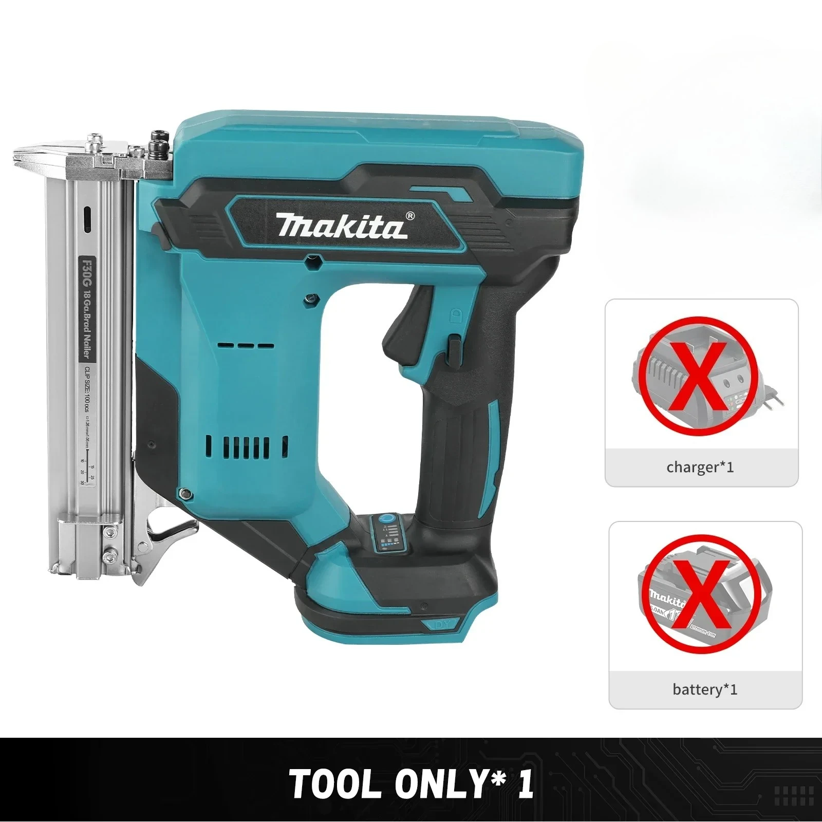 Makita 100-nagelcapaciteit, draadloos, ideaal voor vloeren, schappen en doe-het-zelf houtprojecten 18V lithium-ion spijkerpistool, 6,0 Ah accugereedschap