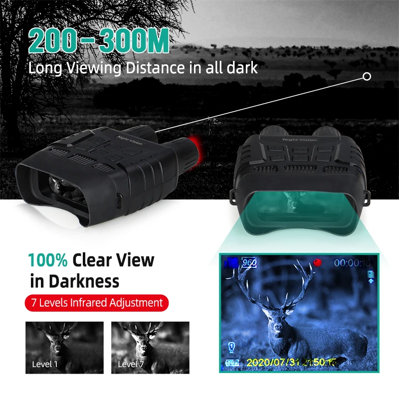 NVG Binoculars Digital IR Telescope Zoom Optics with 2.3 Inch Screen Photos Video Recording Functions Hunting Camera gs27-0028