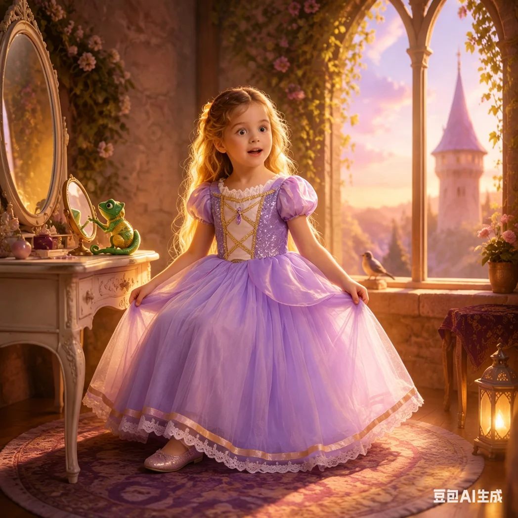 Magic Hair Rapunzel Purple Sequin Dress for Girls Carnival Cosplay Princess Costume Fancy Prom Maxi Gown 2-8Y Birthday Gifts