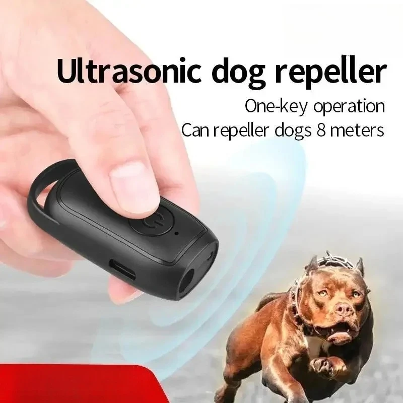 Ultrasonic Portable Anti Bark Deterrent USB Rechargeable Long Distance Dog Barking Control Trainer with LED Light Outdoor