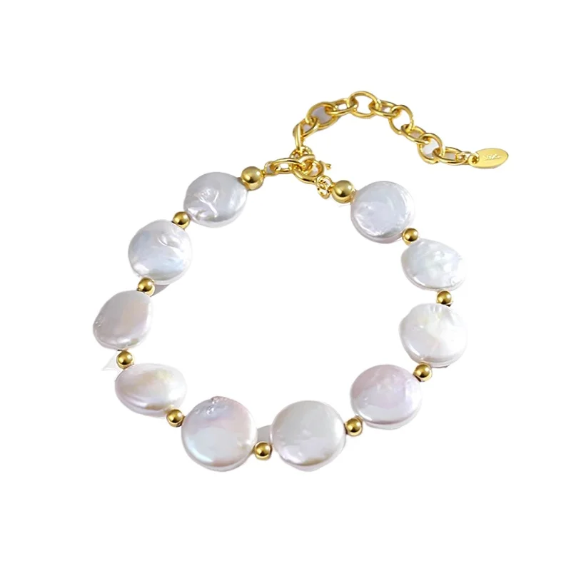 

Natural freshwater pearl bracelet girls light luxury niche design exquisite bracelet sterling silver