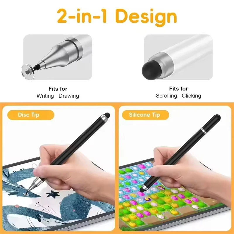 Universal Stylus Pen for Android IOS Drawing Capacitive Screen Touch Pen for Xiaomi Samsung 2 in 1 High Sensitivity Tablet Pens