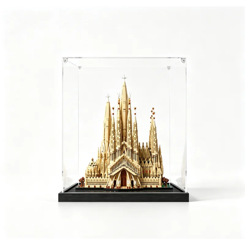 Clear Acrylic Display Case Compatible with 21065 Sagrada Família Building Blocks 21065 Dustpr Display Case (Excluding the model)