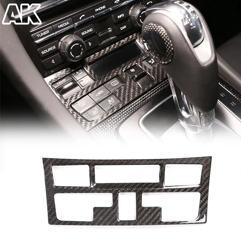 

Для Porsche 718 2016-2019; Porsche 911 2012-2018 гг., центральная консоль из настоящего углеродного волокна, рамка переключателя кондиционера, автомобильные аксессуары