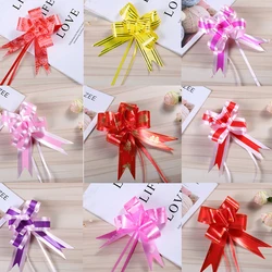 Bow Hand Drawn Flowers Wedding Car Decoration Gift Packaging Wedding Ribbon Color Strip Pull Flower DIY Party Festive Decor Gift