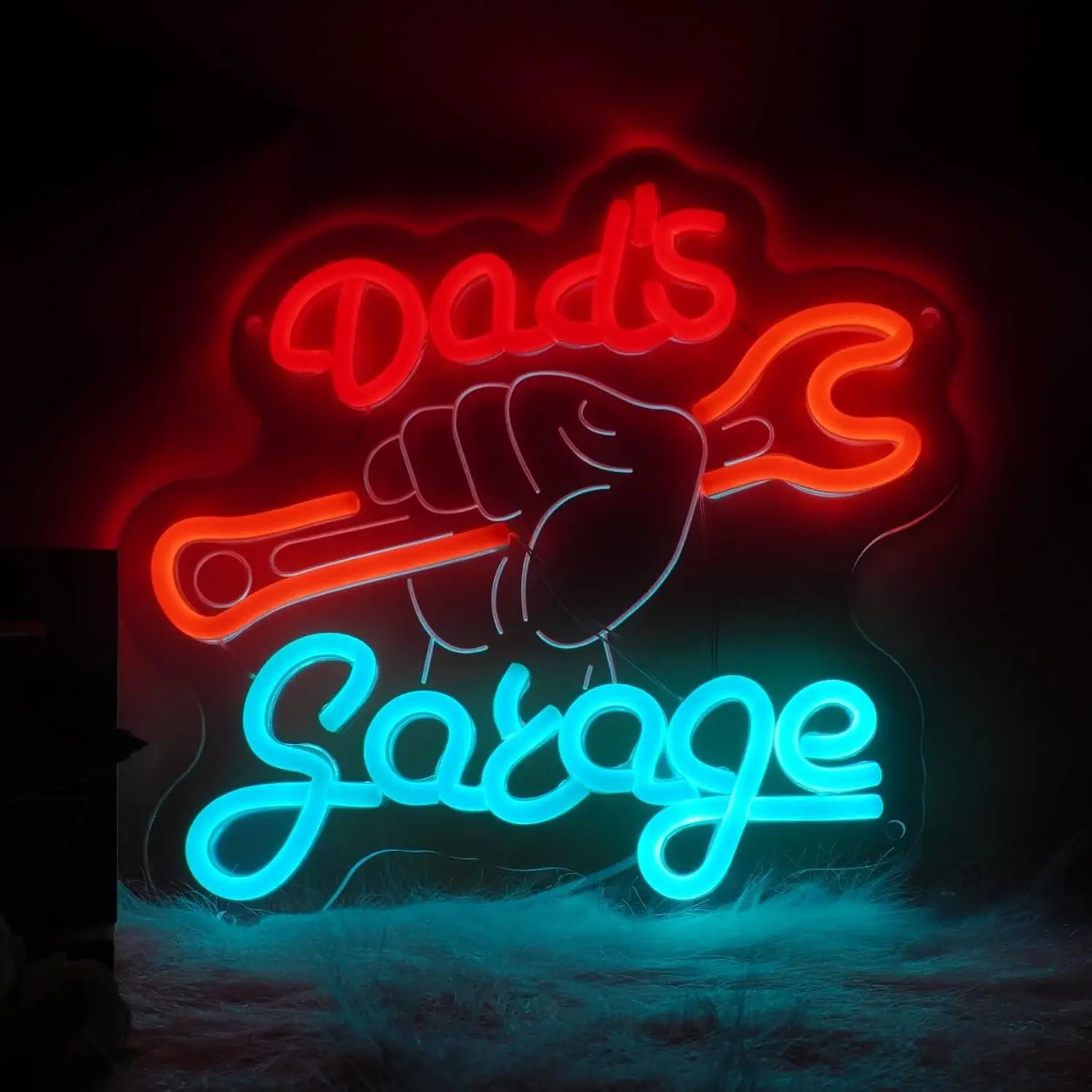 Dad's Garage Neon Sign USB Powered LED Neon Lights For Auto Repair Shop Man Cave Workshop Garage Space Wall Decor Night Light