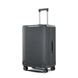 The new wide trolley cabin suitcase, aluminum frame trolley suitcase, spinner suitcase, personalized front opening business offi