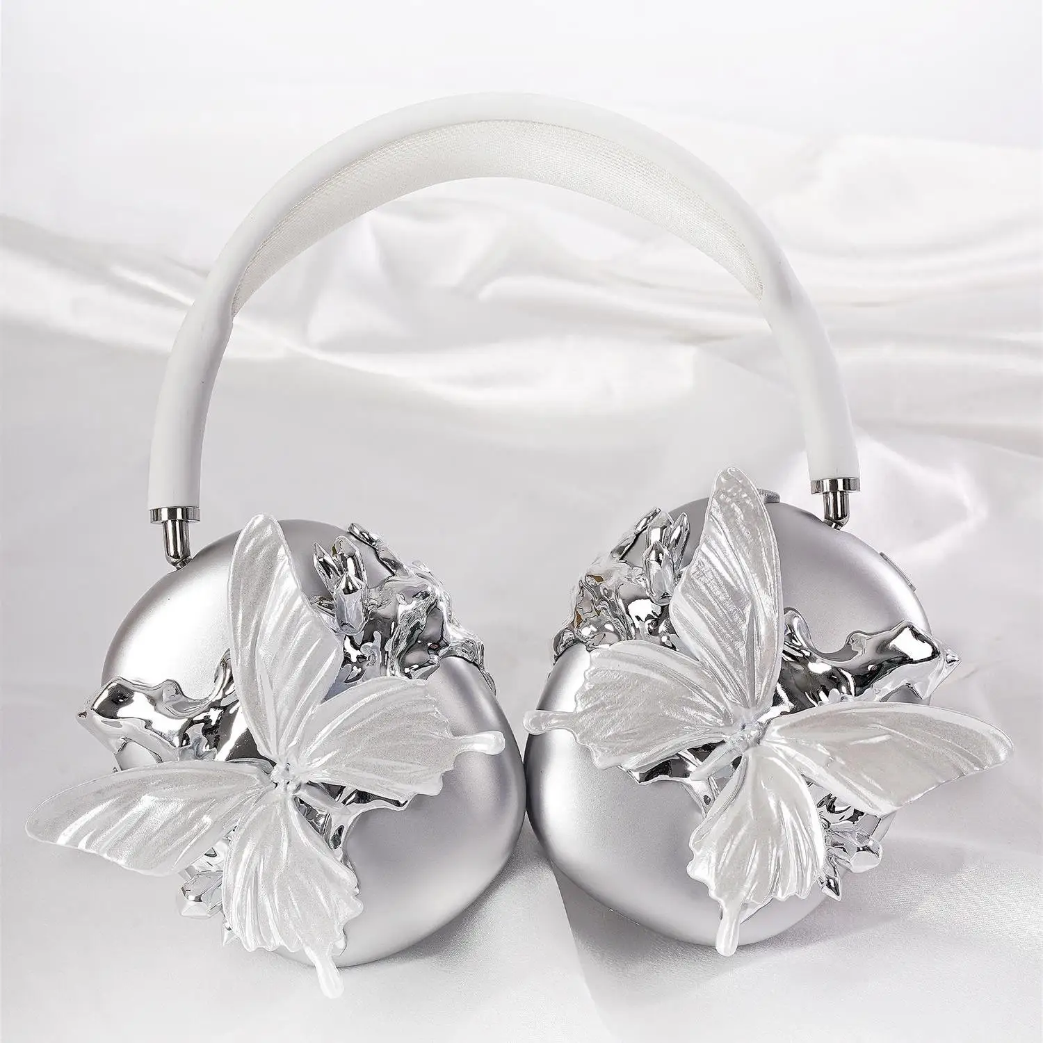 

For Apple Headphones AirPods Max Accessories, Butterfly, Silver, Handmade