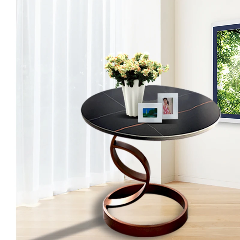 

Living Room Nordic Round Coffee Table Black Metal Marble Circle Tea Small Coffee Tables Designer Gold Mesa Modern Furniture