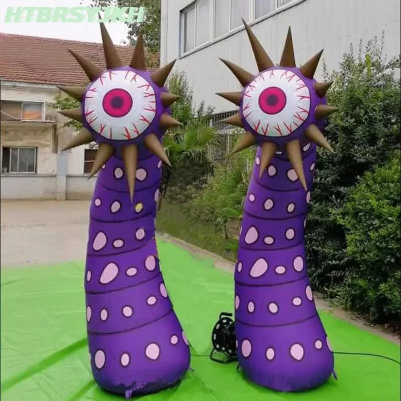 2 pcs/set inflatable eye air blow eyeball flower LED light Halloween Alien creature monster for nightclub stage event decor