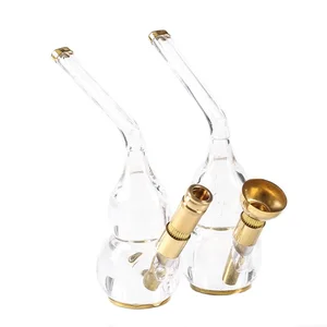 فلتر مياه مزدوج الأنابيب للتبغ ، شيشة صغيرة ، فلتر سجائر ، زجاجة أفضل 6 شيشة مبيعا بدون فحم - رقم 5