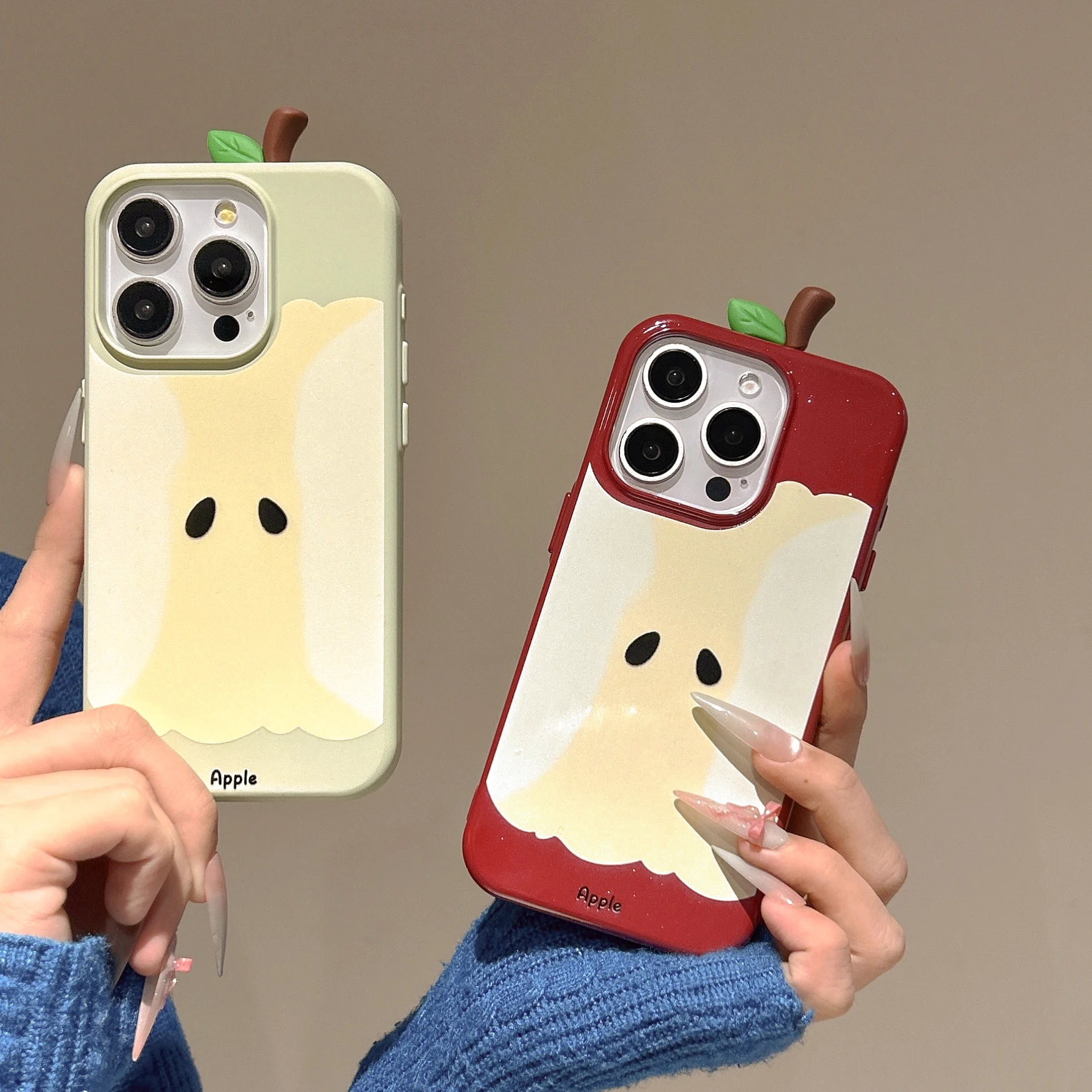 

Korean Ins Glitter Cute 3D Red Apple Core Phone Case for iPhone 16 15 14 13 Pro Max Back Cover Funda