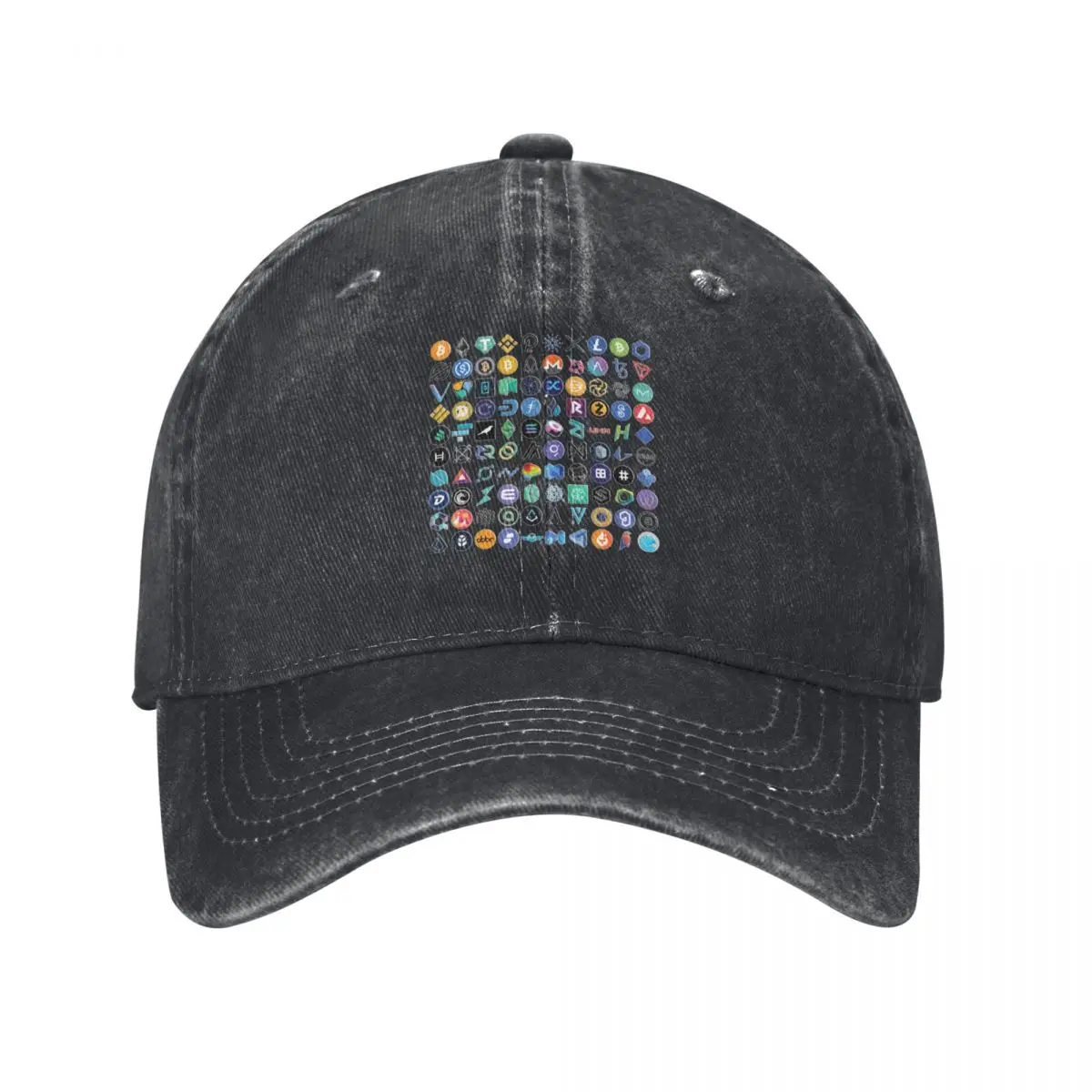 

Crypto Logos 3D on Black Baseball Cap Gentleman Hat dad hat Trucker Cap tea Hat Woman Hats Men's