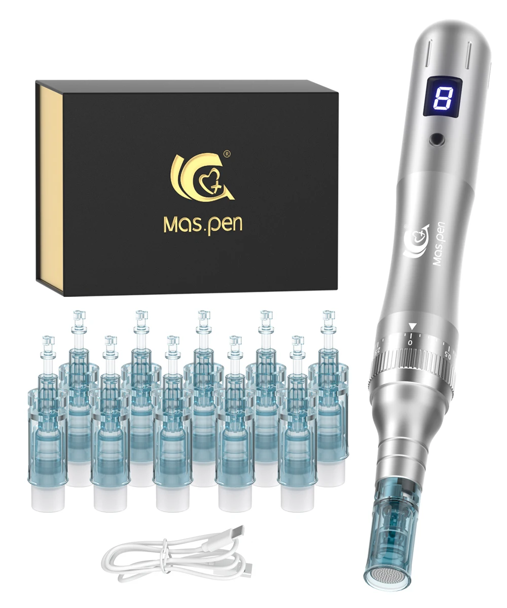 8-Gang-Derma-Pen N6, wiederaufladbarer Microneedling-Stift mit 10 Ersatzaufsätzen – Detail 5