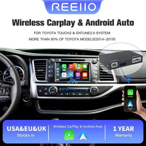 2025 Ny trådlös Carplay Android Auto för Toyota Yaris RAV4 Corolla Aygo Tacoma Camry C-HR Tundra Highlander 4Runner multimedia 10 best sales Toyota Aygo 2015 tillbehör - №1