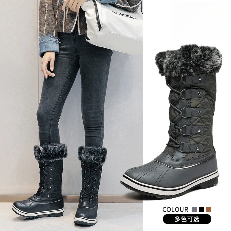 

Women's Multi-Color Snow Boots | Fuzzy Cuff & Waterproof, Winter Outdoor Essential Fashion Footwear