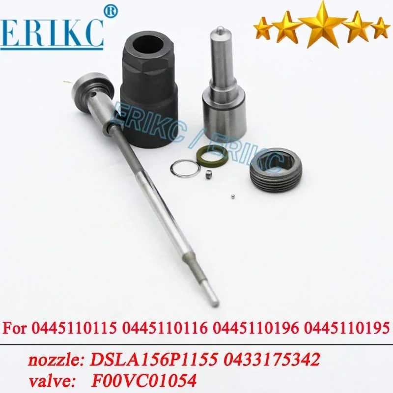 0445110115 0445110116 Injector Repair Kit Nozzle Tip DSLA156P1155 0433175342 Valve F00VC01054 for Bosch 0445110195 0445110196