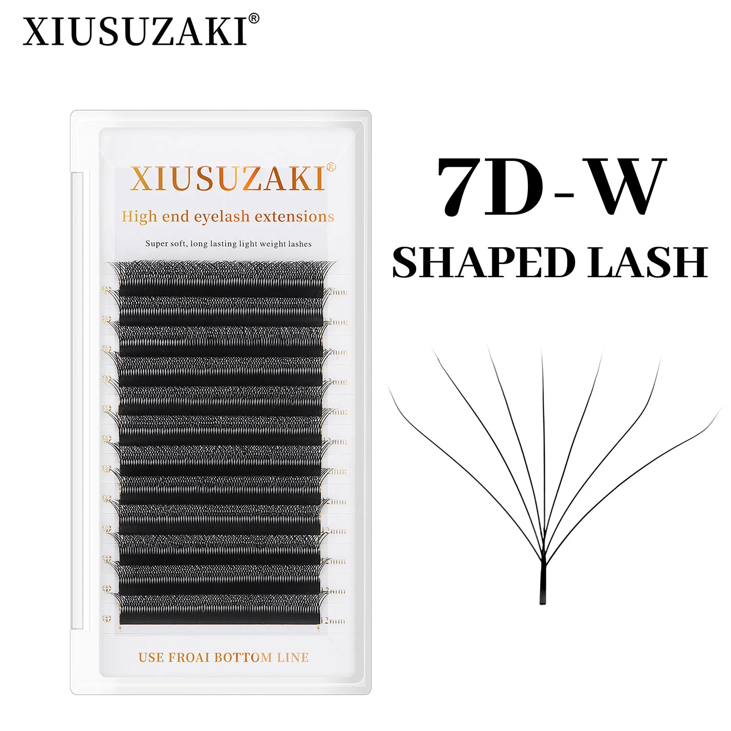 XIUSUZAKI 7D W Shaped Bloom Automatic Flowering Premade Fans Eyelashes Extensions Natural Soft Light High Individual Lashes