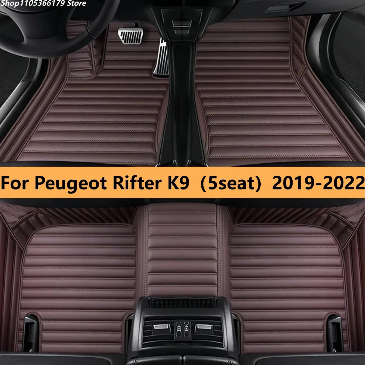 

Автомобильные коврики для Peugeot Rifter K9 (5 мест) 2019 2020 2021 2022, кожаные коврики для автомобиля, полный комплект, коврики для ног, коврики-подушки