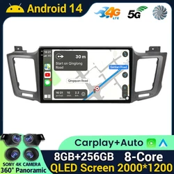 Android 14 Auto Carplay Car radio For Toyota RAV4 RAV 4 Xa40 2012 2013 2014 2015 2016 2017 2018 2019 Stereo Multimedia Player BT