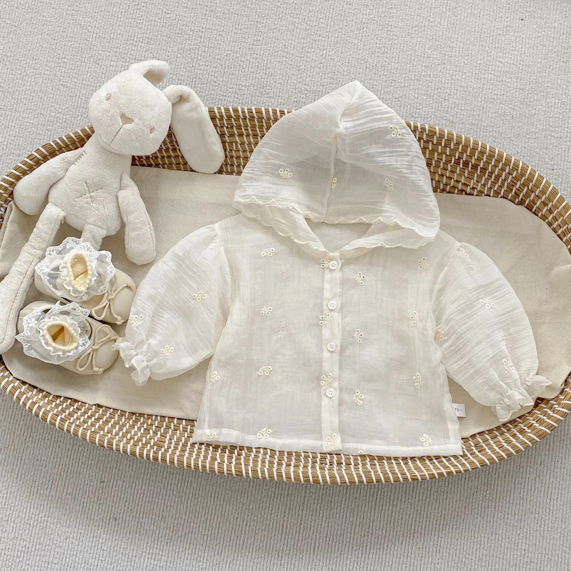 

2026 New Girls Versatile Baby Girl Flower Embroidered Lightweight Jacket Hooded Sunscreen Clothing Summer Dress