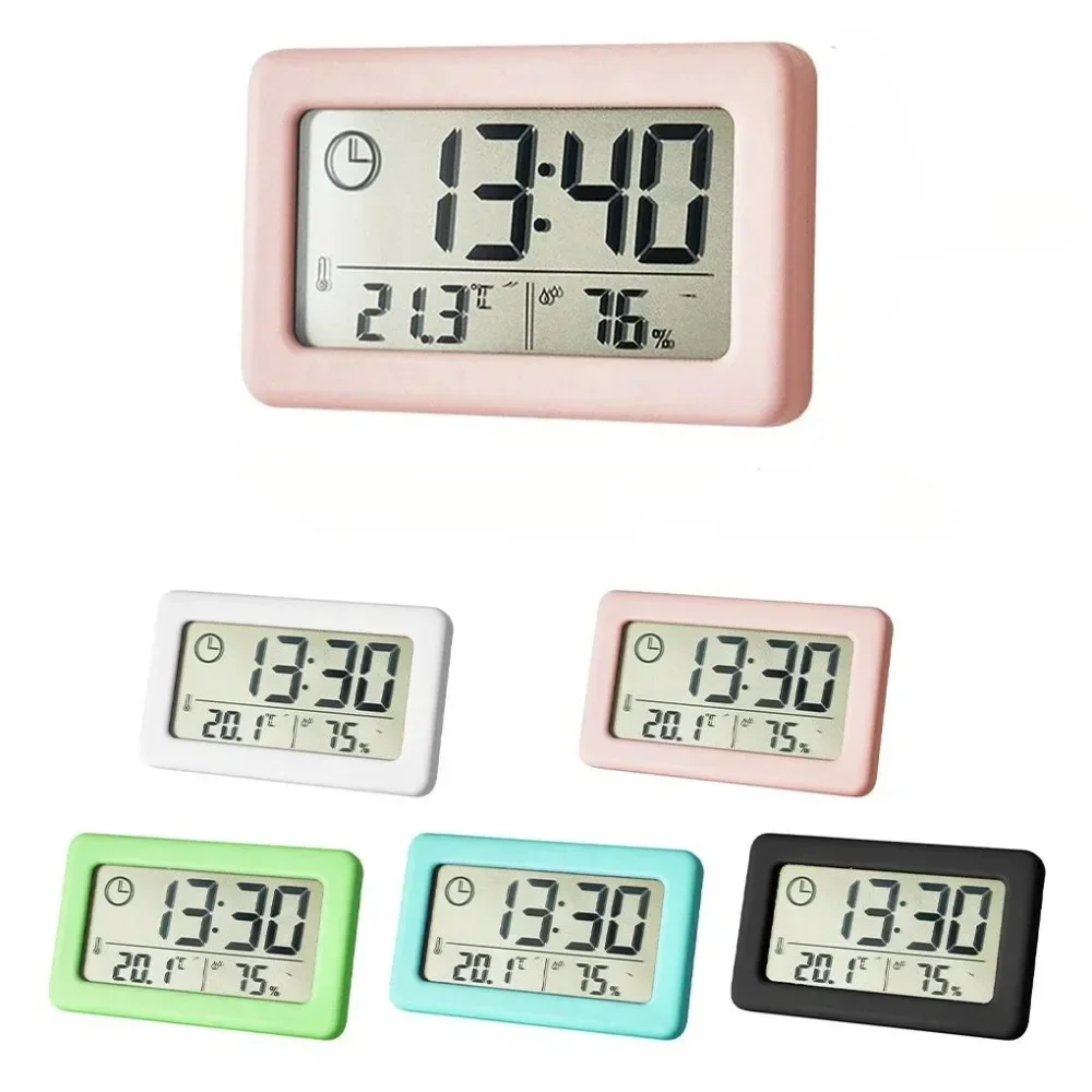 Electronic Wall Clock Table Meter Humidity LED Clocks. Temperature Desk Mini and Digital Portable Alarm Home Decor Garden