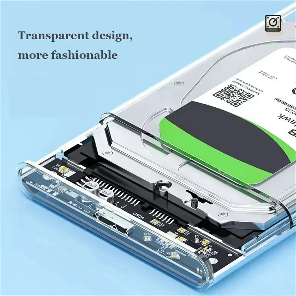 

Чехол для внешнего жесткого диска для ноутбука SATA SSD Harddisk Box 2,5-дюймовый HDD SSD Case USB 3.0 Type C Прозрачный корпус для жесткого диска
