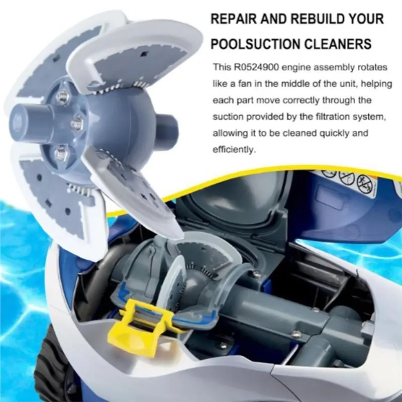 PZHI R0524900 Cleaner Engine Replacement for MX6/MX8 Pool Suction Cleaner, 2Pcs with Rollers, Durable ABS Plastic