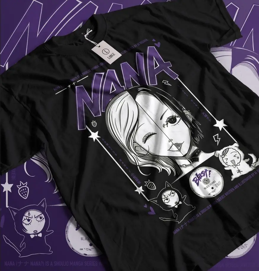 Nana Osaki Unisex T-Shirt,Black Stones Manga Anime Graphic Tee Shirt All Size